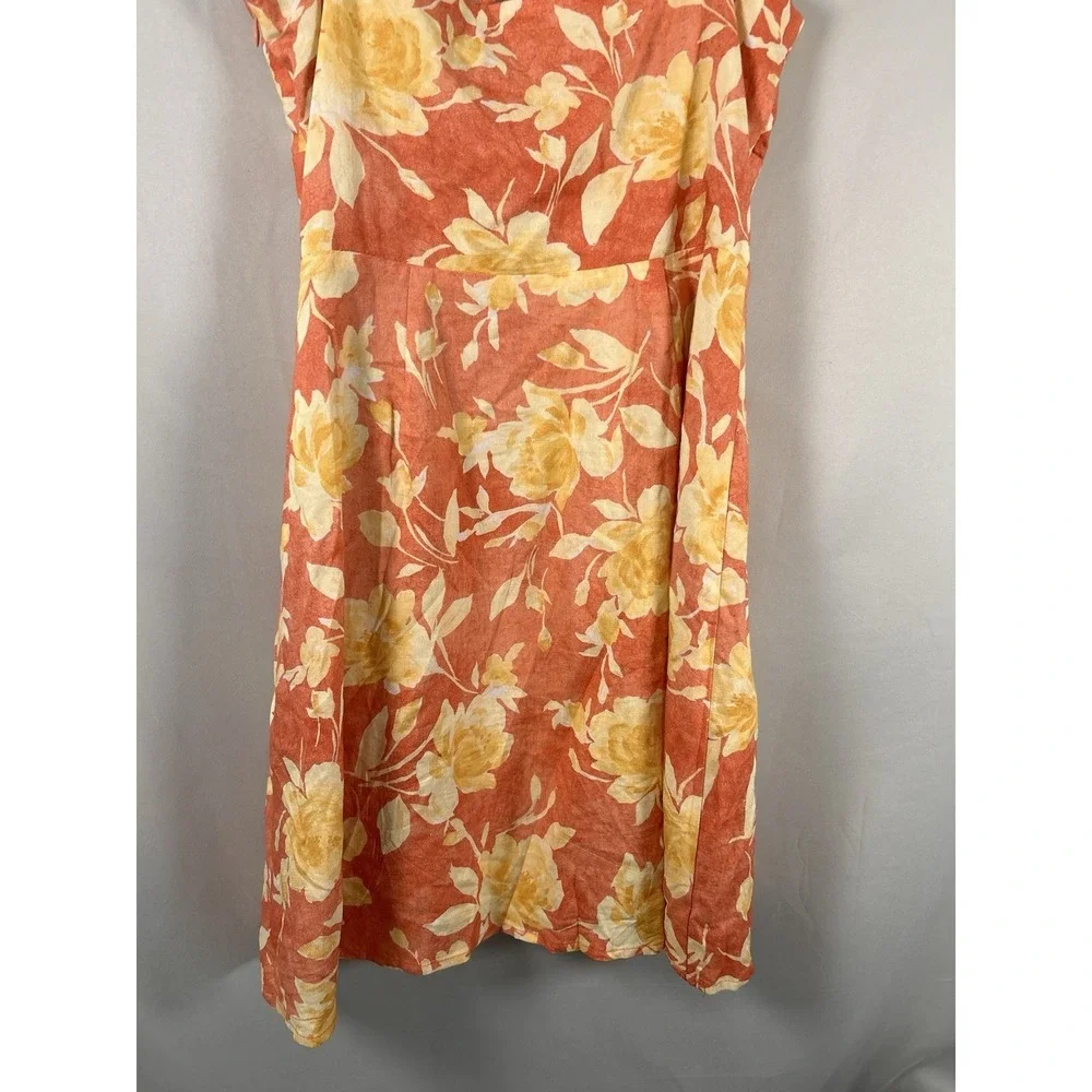 Wayf XS Goldie Floral Sundress Amber Roses print Rayon Linen Vacation Summer